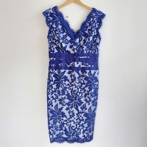 Tadashi Shoji Blue Lace Cocktail Dress, Sz 10P
